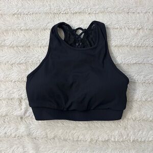 Nuk‎ Black Lace-Back Sports Bra